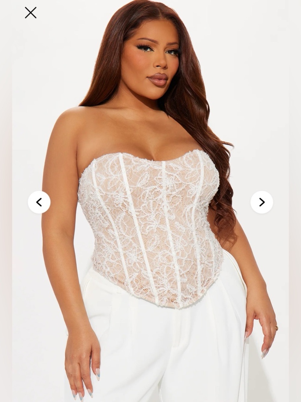Fashion Nova Love Notes Corset Lace Top NWT 2X